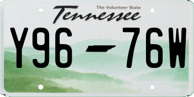 TN license plate Y9676W