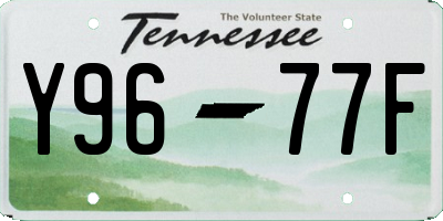 TN license plate Y9677F