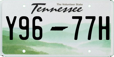 TN license plate Y9677H