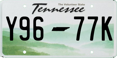 TN license plate Y9677K