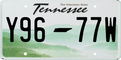 TN license plate Y9677W
