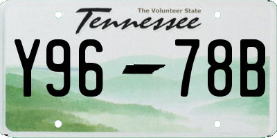 TN license plate Y9678B