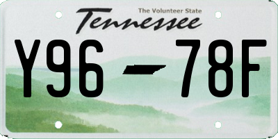 TN license plate Y9678F