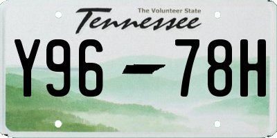 TN license plate Y9678H