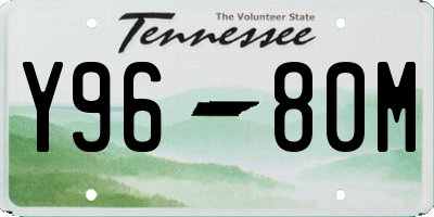 TN license plate Y9680M