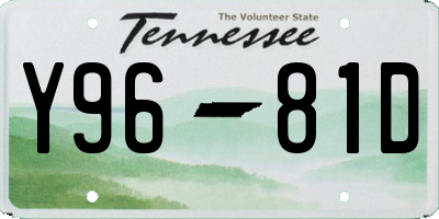 TN license plate Y9681D