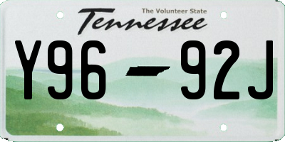 TN license plate Y9692J
