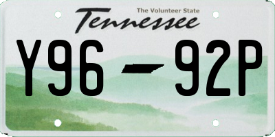 TN license plate Y9692P