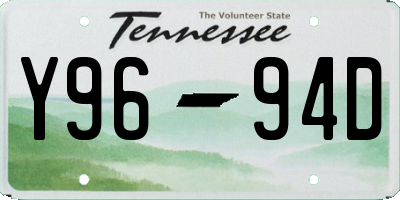 TN license plate Y9694D