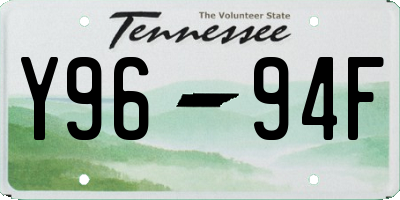 TN license plate Y9694F