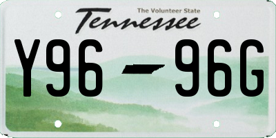 TN license plate Y9696G