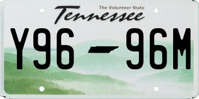TN license plate Y9696M
