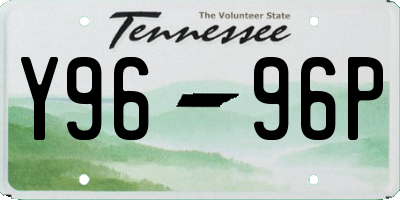 TN license plate Y9696P