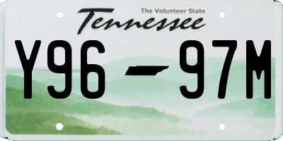 TN license plate Y9697M