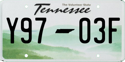 TN license plate Y9703F