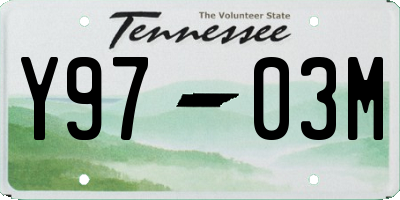 TN license plate Y9703M