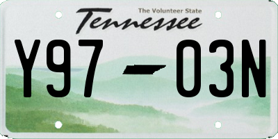 TN license plate Y9703N