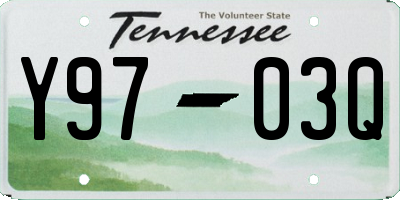 TN license plate Y9703Q