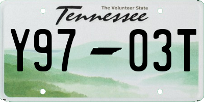 TN license plate Y9703T