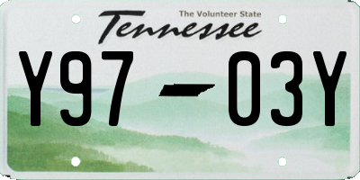 TN license plate Y9703Y