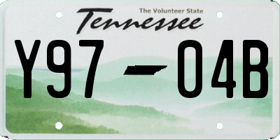TN license plate Y9704B