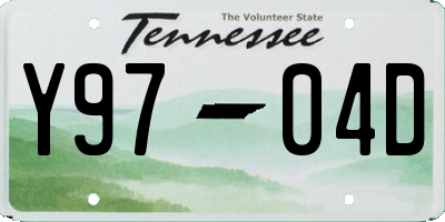 TN license plate Y9704D