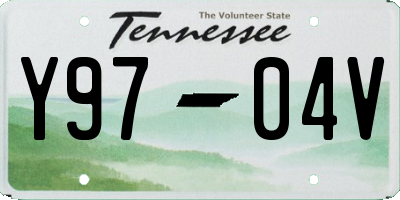 TN license plate Y9704V