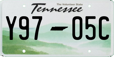 TN license plate Y9705C