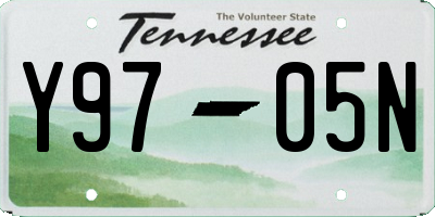 TN license plate Y9705N