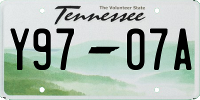 TN license plate Y9707A