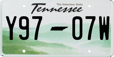 TN license plate Y9707W