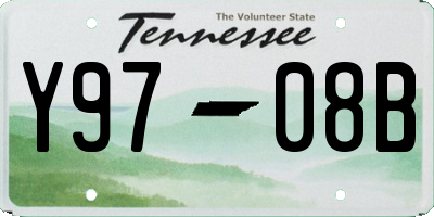 TN license plate Y9708B