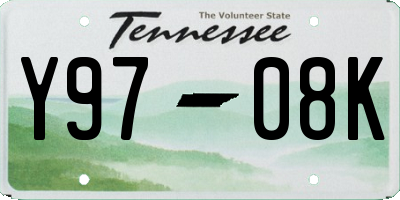 TN license plate Y9708K