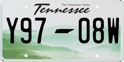 TN license plate Y9708W