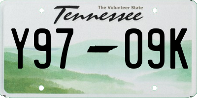 TN license plate Y9709K