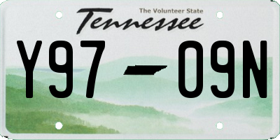 TN license plate Y9709N