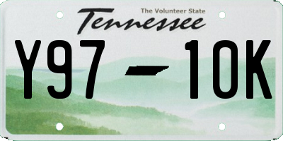 TN license plate Y9710K