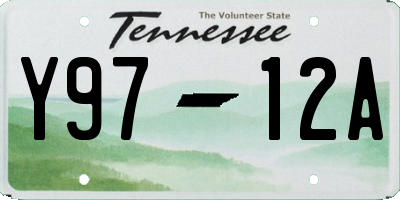 TN license plate Y9712A