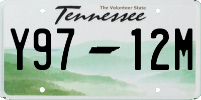 TN license plate Y9712M