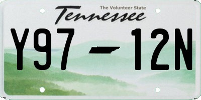 TN license plate Y9712N