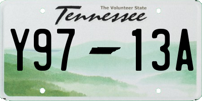 TN license plate Y9713A