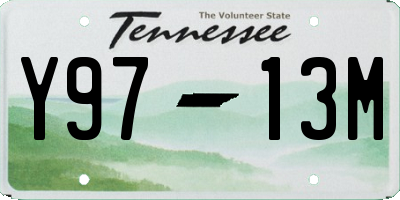 TN license plate Y9713M