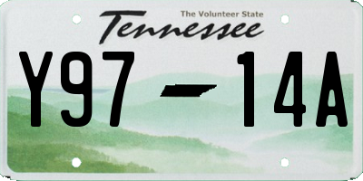 TN license plate Y9714A