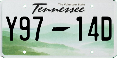 TN license plate Y9714D