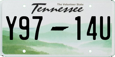 TN license plate Y9714U
