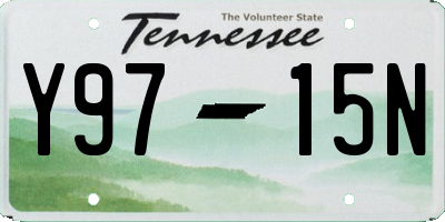 TN license plate Y9715N