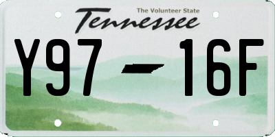 TN license plate Y9716F