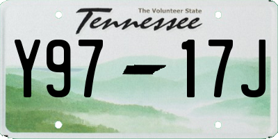 TN license plate Y9717J