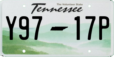 TN license plate Y9717P