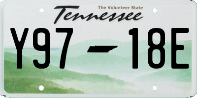 TN license plate Y9718E